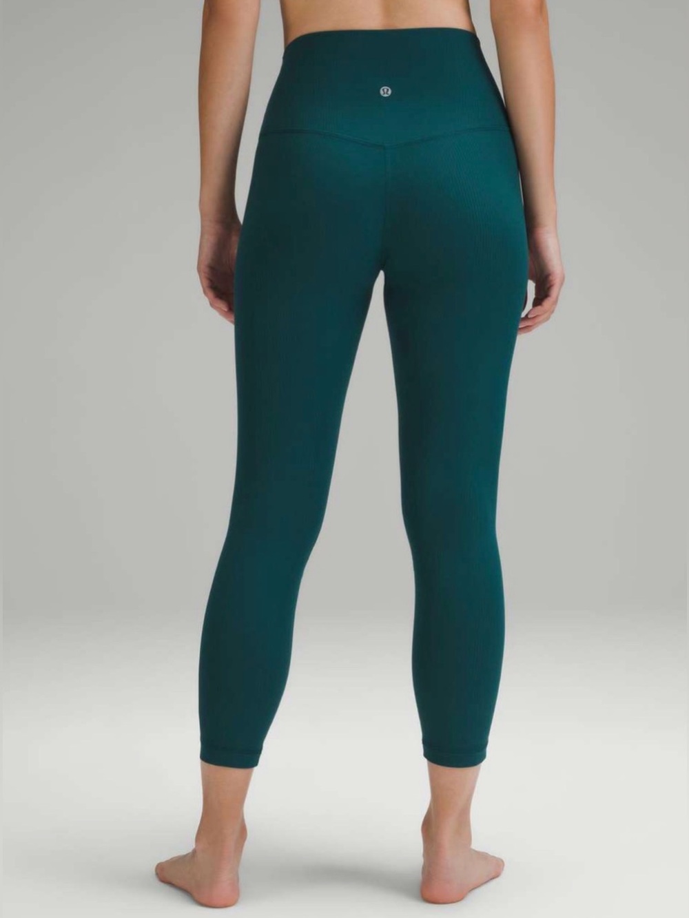 Lululemon Align High Rise Crop 23" Ribbed Leggings Storm Teal Size 12